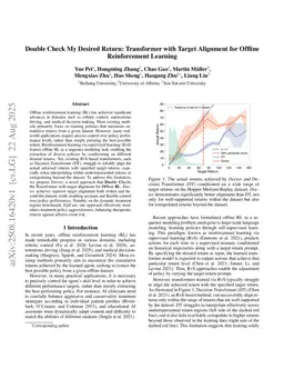 Double Check My Desired Return: Transformer with Target Alignment for Offline Reinforcement Learning