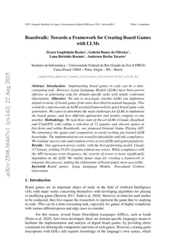 Boardwalk: Towards a Framework for Creating Board Games with LLMs