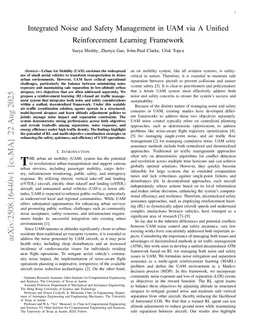 Integrated Noise and Safety Management in UAM via A Unified Reinforcement Learning Framework