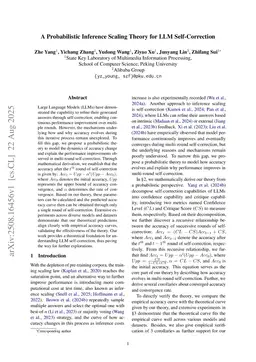 A Probabilistic Inference Scaling Theory for LLM Self-Correction