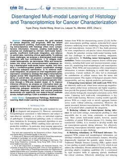Disentangled Multi-modal Learning of Histology and Transcriptomics for Cancer Characterization
