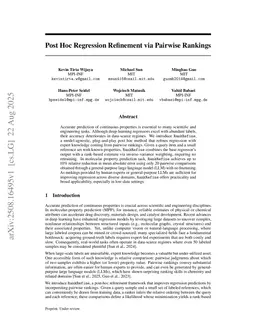 Post Hoc Regression Refinement via Pairwise Rankings