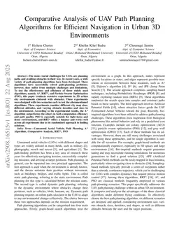 Comparative Analysis of UAV Path Planning Algorithms for Efficient Navigation in Urban 3D Environments