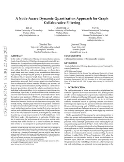 A Node-Aware Dynamic Quantization Approach for Graph Collaborative Filtering