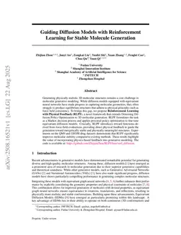 Guiding Diffusion Models with Reinforcement Learning for Stable Molecule Generation