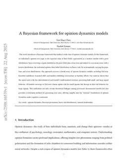 A Bayesian framework for opinion dynamics models