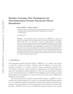 Machine Learning Time Propagators for Time-Dependent Density Functional Theory Simulations