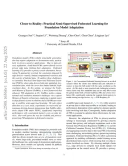 Closer to Reality: Practical Semi-Supervised Federated Learning for Foundation Model Adaptation