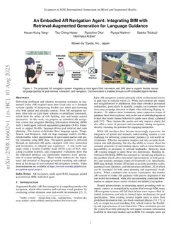 An Embodied AR Navigation Agent: Integrating BIM with Retrieval-Augmented Generation for Language Guidance