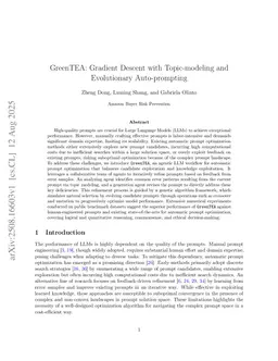 GreenTEA: Gradient Descent with Topic-modeling and Evolutionary Auto-prompting