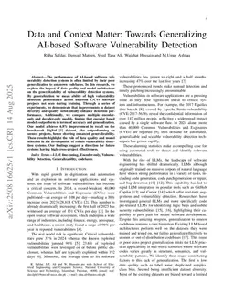 Data and Context Matter: Towards Generalizing AI-based Software Vulnerability Detection