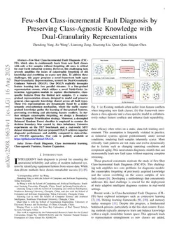 Few-shot Class-incremental Fault Diagnosis by Preserving Class-Agnostic Knowledge with Dual-Granularity Representations