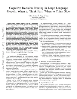 Cognitive Decision Routing in Large Language Models: When to Think Fast, When to Think Slow