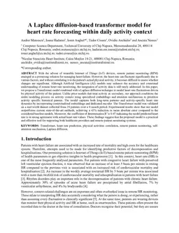 A Laplace diffusion-based transformer model for heart rate forecasting within daily activity context