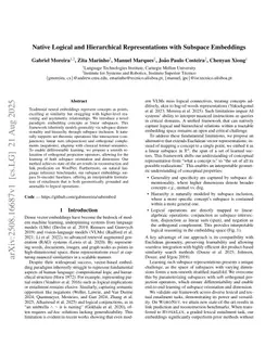 Native Logical and Hierarchical Representations with Subspace Embeddings