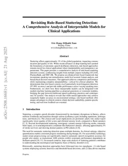 Revisiting Rule-Based Stuttering Detection: A Comprehensive Analysis of Interpretable Models for Clinical Applications