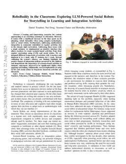 RoboBuddy in the Classroom: Exploring LLM-Powered Social Robots for Storytelling in Learning and Integration Activities