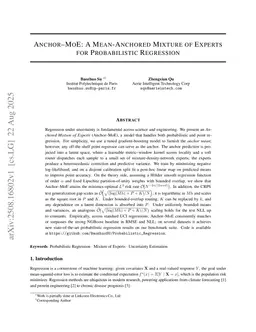Anchor-MoE: A Mean-Anchored Mixture of Experts For Probabilistic Regression