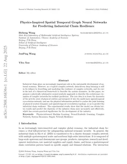 Physics-Inspired Spatial Temporal Graph Neural Networks for Predicting Industrial Chain Resilience