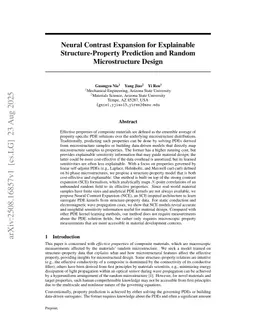 Neural Contrast Expansion for Explainable Structure-Property Prediction and Random Microstructure Design