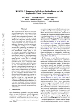 RADAR: A Reasoning-Guided Attribution Framework for Explainable Visual Data Analysis