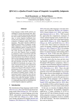 QFrCoLA: a Quebec-French Corpus of Linguistic Acceptability Judgments