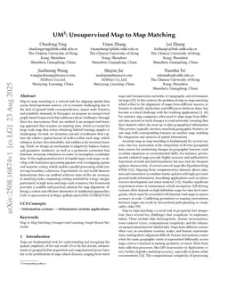 UM3: Unsupervised Map to Map Matching