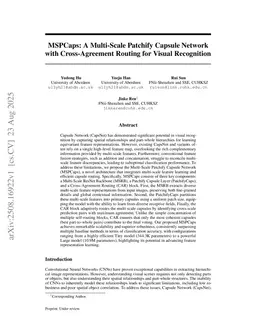 MSPCaps: A Multi-Scale Patchify Capsule Network with Cross-Agreement Routing for Visual Recognition