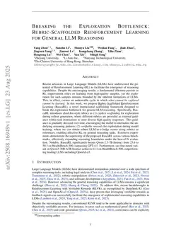 Breaking the Exploration Bottleneck: Rubric-Scaffolded Reinforcement Learning for General LLM Reasoning