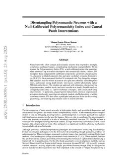Disentangling Polysemantic Neurons with a Null-Calibrated Polysemanticity Index and Causal Patch Interventions