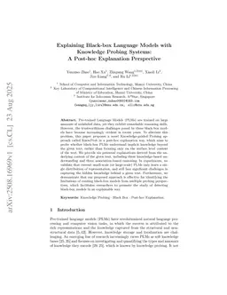 Explaining Black-box Language Models with Knowledge Probing Systems: A Post-hoc Explanation Perspective