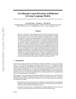Unveiling the Latent Directions of Reflection in Large Language Models