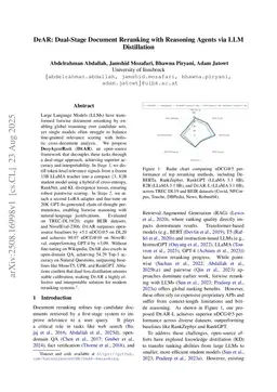 DeAR: Dual-Stage Document Reranking with Reasoning Agents via LLM Distillation