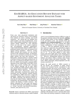EduRABSA: An Education Review Dataset for Aspect-based Sentiment Analysis Tasks