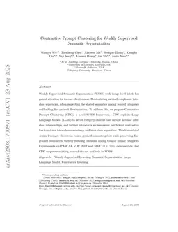 Contrastive Prompt Clustering for Weakly Supervised Semantic Segmentation