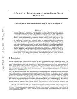 A Survey of Deep Learning-based Point Cloud Denoising