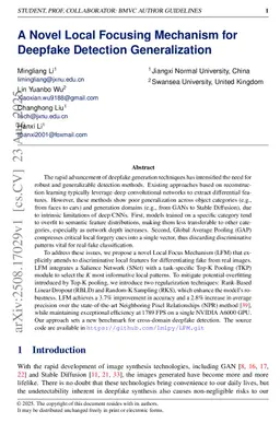 A Novel Local Focusing Mechanism for Deepfake Detection Generalization