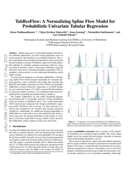 TabResFlow: A Normalizing Spline Flow Model for Probabilistic Univariate Tabular Regression