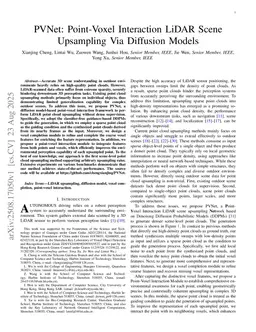 PVNet: Point-Voxel Interaction LiDAR Scene Upsampling Via Diffusion Models