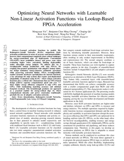 Optimizing Neural Networks with Learnable Non-Linear Activation Functions via Lookup-Based FPGA Acceleration