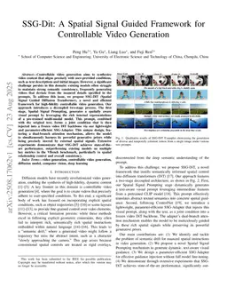 SSG-Dit: A Spatial Signal Guided Framework for Controllable Video Generation