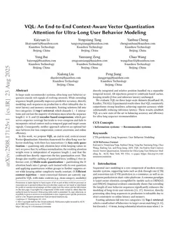 VQL: An End-to-End Context-Aware Vector Quantization Attention for Ultra-Long User Behavior Modeling