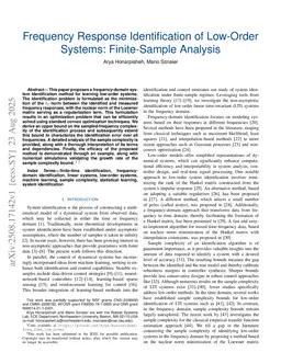 Frequency Response Identification of Low-Order Systems: Finite-Sample Analysis