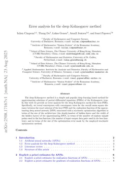 Error analysis for the deep Kolmogorov method