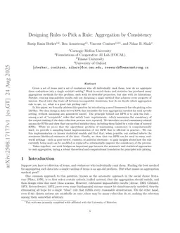 Designing Rules to Pick a Rule: Aggregation by Consistency