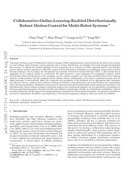 Collaborative-Online-Learning-Enabled Distributionally Robust Motion Control for Multi-Robot Systems
