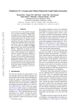 ClaimGen-CN: A Large-scale Chinese Dataset for Legal Claim Generation