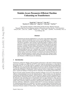 Module-Aware Parameter-Efficient Machine Unlearning on Transformers