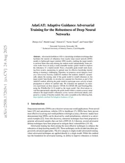 AdaGAT: Adaptive Guidance Adversarial Training for the Robustness of Deep Neural Networks