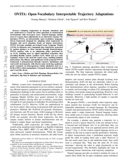 OVITA: Open-Vocabulary Interpretable Trajectory Adaptations